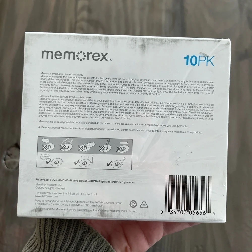 Memorex 10 pack DVD +R 4.7GB 120 min NIB